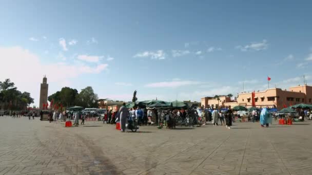 Time Lapse Piazza Jamaa Fena Marrakech Marocco — Video Stock