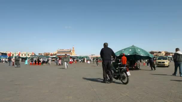 Zeitraffer Des Platzes Jamaa Fena Marrakesch Marokko — Stockvideo