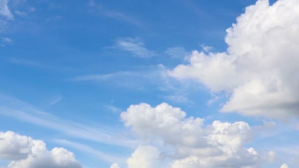 Zeitraffer Schönen Blauen Himmel Mit Wolken Bewegen Wolkenhaufen Wirbeln Nach — Stockvideo