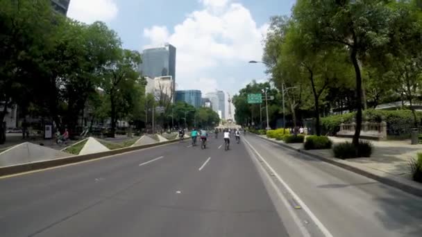 Πόλη Του Μεξικού Μεξικό Ιούνιος 2019 Κυριακή Βόλτα Ποδήλατο Στην — Αρχείο Βίντεο