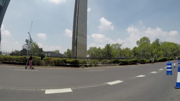 墨西哥城 墨西哥 2019年6月 纪念碑埃斯特莱德卢兹 纪念碑后光建成庆祝墨西哥独立200周年 — 图库视频影像