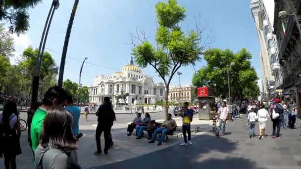 Mexico City Mexiko Červen 2019 Pohled Palác Výtvarných Umění Rušné — Stock video