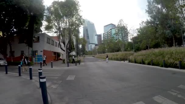 Cidade México México Junho 2019 Pessoas Atravessando Rua Avenida Rio — Vídeo de Stock