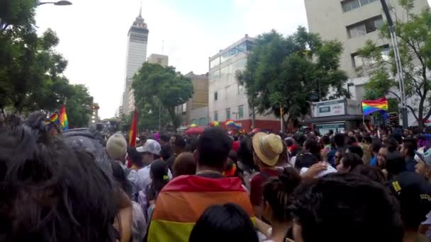 墨西哥城 墨西哥 2019年6月29日 数千人前往墨西哥城的佐卡洛庆祝Lgbt骄傲的游行 — 图库视频影像