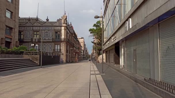 Mexico City Meksyk Czerwiec 2020 Madero Street Meksyku Pozostaje Zamknięty — Wideo stockowe