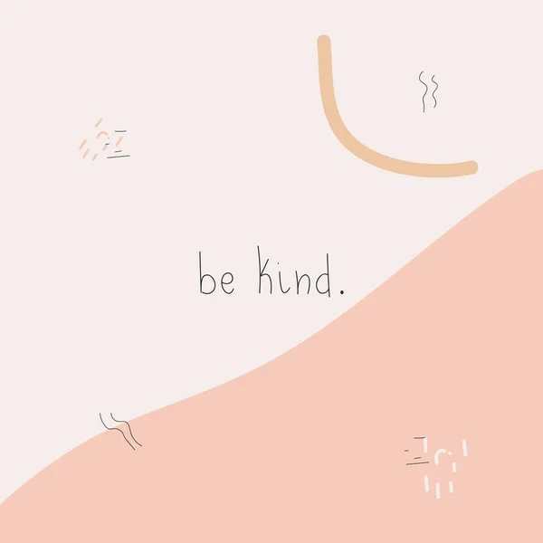 손으로 일러스트 메시지 분홍색과 주황색 기하학적 포스터 디자인 — 스톡 벡터