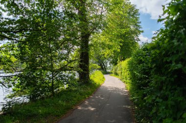 Nehir Lesum üzerinde Bremen Knoops Park üzerinden bir fotoğraf safari