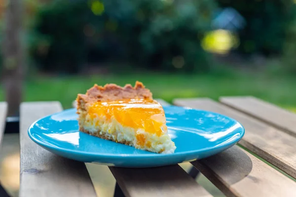 Eine hausgemachte saure Sahne Mandarinenkuchen — Stockfoto