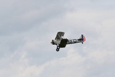 Munderloh, Almanya - 18 Ağustos 2019: Eski bir Amerikan çift kanatlı f
