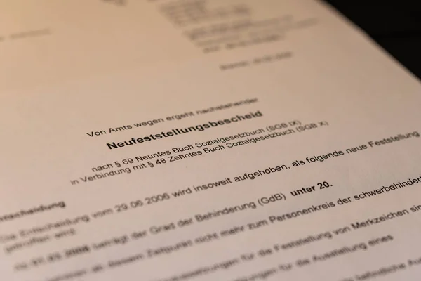 Hude Deutschland 2020 Fotos Einer Bafoeg Mahnung Auf Einem Schreibtisch — 图库照片