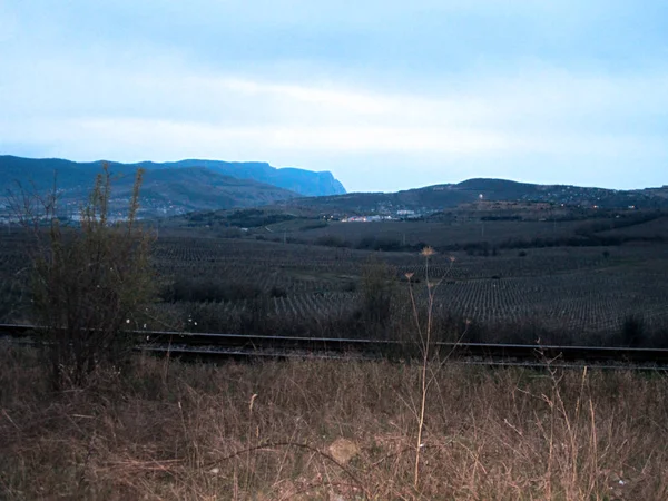 Ferrovia Del Paesaggio Naturale Crimea — Foto Stock