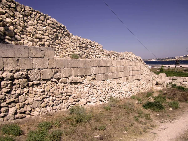 Paysage Crimée Ancien Mur — Photo
