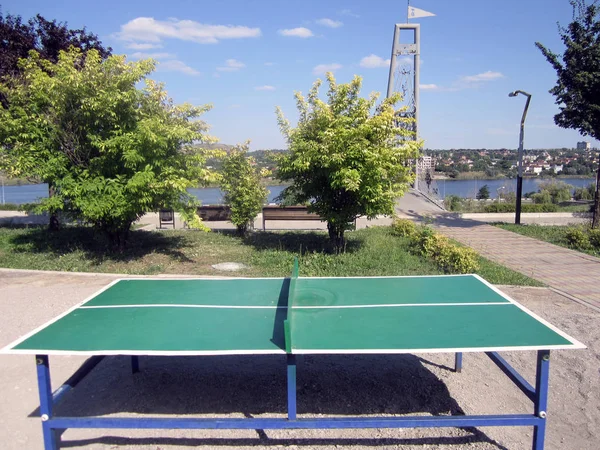 Tischtennisplatte Garten — Stockfoto