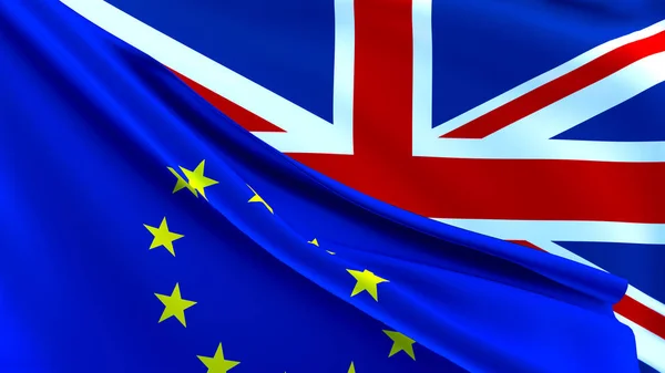 Концепція Відносин Між Британським Європейським Союзом Єднаний Прапор Британії Ілюстрація — стокове фото