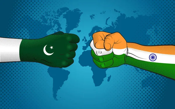 Konflikten Mellan Indien Och Pakistan Över Kashmir — Stock vektor