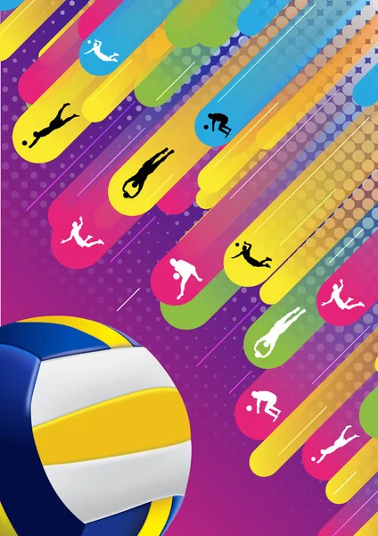 Volleyball Design Sportif Fond Abstrait — Image vectorielle