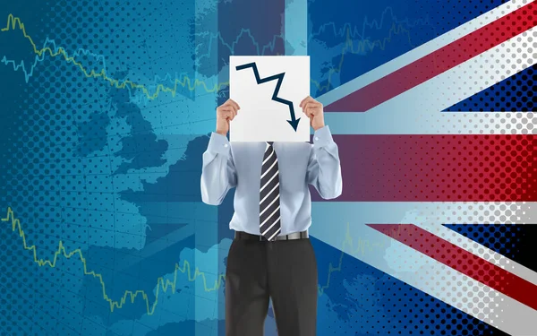 Велика Британія Криза Економіка Фондова Біржа Ринок Вниз Діаграма Падіння — стоковий вектор