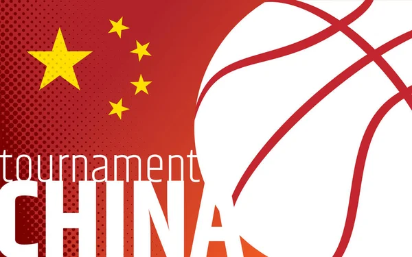 Баскетбол Спорт Дизайн Фону Китай — стоковий вектор