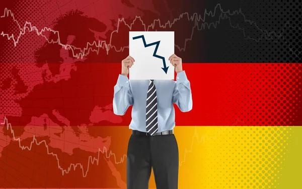 Німеччина Криза Економіка Фондова Біржа Ринок Вниз Діаграма Падіння Торгової — стоковий вектор