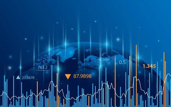 Graf Akciového Trhu Nebo Forex Obchodní Graf Pro Obchodní Finanční — Stockový vektor