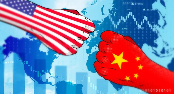 Conflicto Entre Estados Unidos China Relaciones Entre Estados Unidos China — Foto de Stock