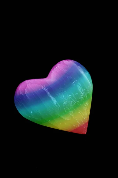 Pride Rainbow heart on black background