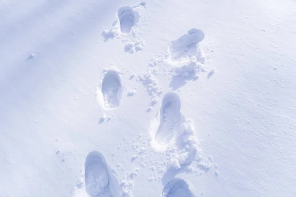 Voetafdruk Handen Sneeuw Voor Textuur Achtergrond — Stockfoto