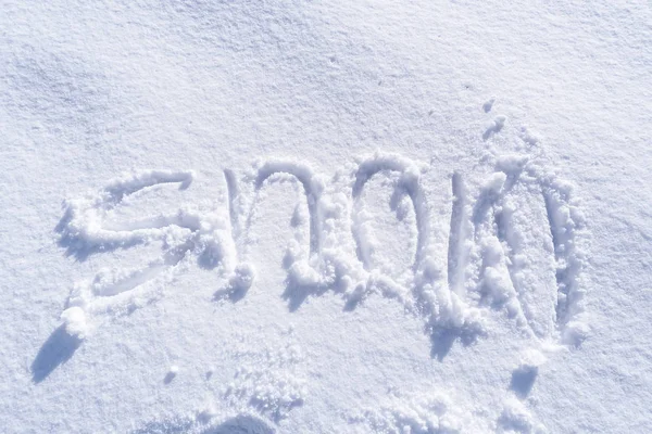 Handschrift Van Sneeuw Tekst Sneeuw Voor Achtergrond — Stockfoto