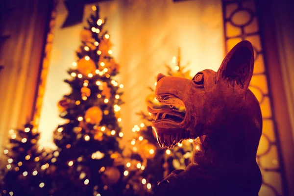 Decoratie Van Licht Kerstdag Kerstboom — Stockfoto