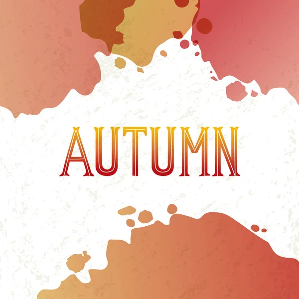 Ilustración Vectorial Acuarela Otoño Otoño Fondo Naranja Estacional Rojo Amarillo — Vector de stock