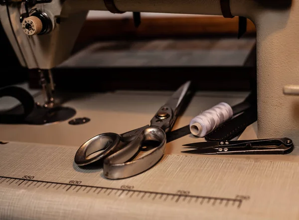 Домашнее Производство Одежды Швейная Машина — стоковое фото