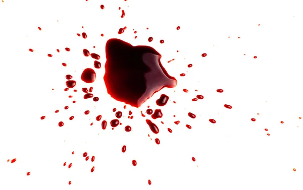 Sangre Sobre Fondo Blanco Gotas Salpicaduras Sangre Sobre Fondo Blanco —  Fotos de Stock
