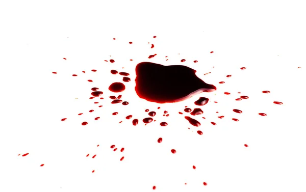 Sânge Fundal Alb Picături Stropi Sânge Fundal Alb — Fotografie, imagine de stoc