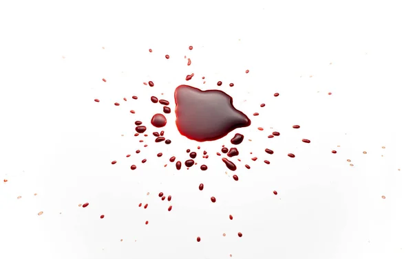 Sangue Sfondo Bianco Gocce Schizzi Sangue Fondo Bianco — Foto Stock