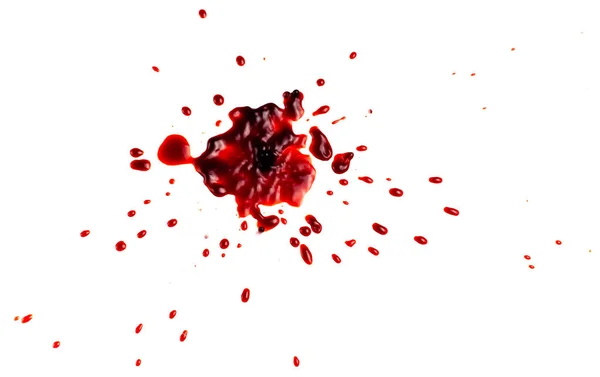 Blood White Background Drops Splashes Blood White Background — Stock Photo, Image