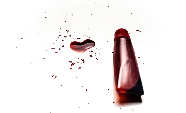 Tubo Sangue Para Maquilhagem Sangue Halloween Vitro — Fotografia de Stock
