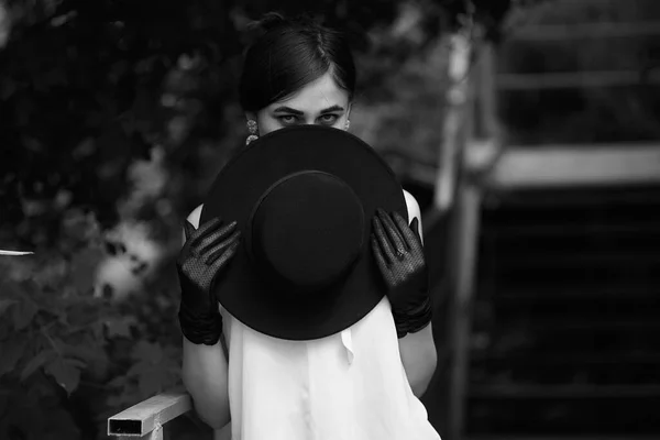 Retrato Una Chica Estilo Vintage Moda Del Pasado — Foto de Stock