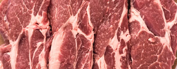 Vleestextuur Met Vetpatroon Vers Rauw Vlees Gesneden — Stockfoto