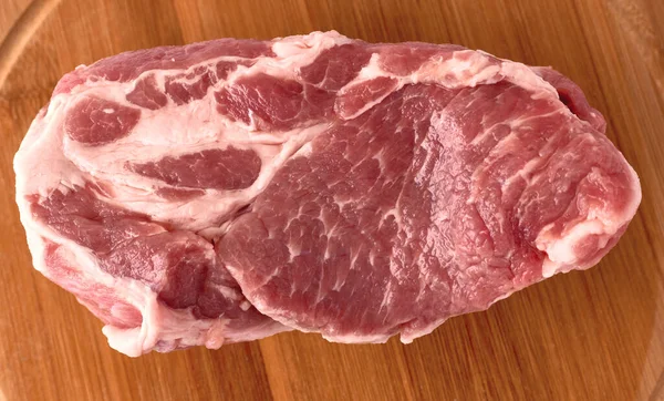 Pedaço Inteiro Carne Porco Fresca Crua Composição Simples Carne Uma — Fotografia de Stock