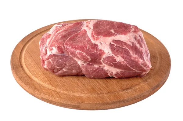 Ganzes Stück Rohes Frisches Schweinefleisch Isoliert Auf Weißem Hintergrund Einfache — Stockfoto