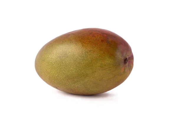 Mango Elszigetelt Fehér Háttérrel Friss Hámozatlan Egész Gyümölcs Piros Zöld — Stock Fotó
