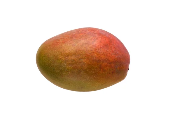 Mango Elszigetelt Fehér Háttérrel Friss Hámozatlan Egész Gyümölcs Piros Zöld — Stock Fotó