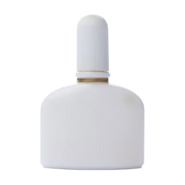 Frasco Perfume Branco Isolado Sobre Fundo Branco — Fotografia de Stock