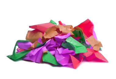 Beyaza izole edilmiş renkli çıkartmalar kullanılmış. Yan görüş. Kırtasiye boyalı yapışkan notlar.