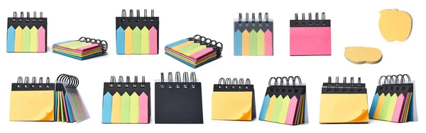 Multicolor Memo Notes Und Bunte Klebrige Lesezeichen Produkt Isoliert Auf — Stockfoto