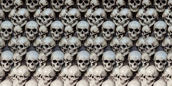 Group Human Skulls Background Texture Pattern — Stock Photo, Image