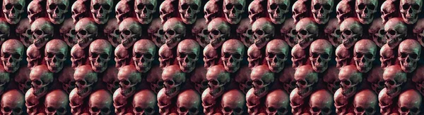 Group Human Skulls Background Texture Pattern — Stock Photo, Image