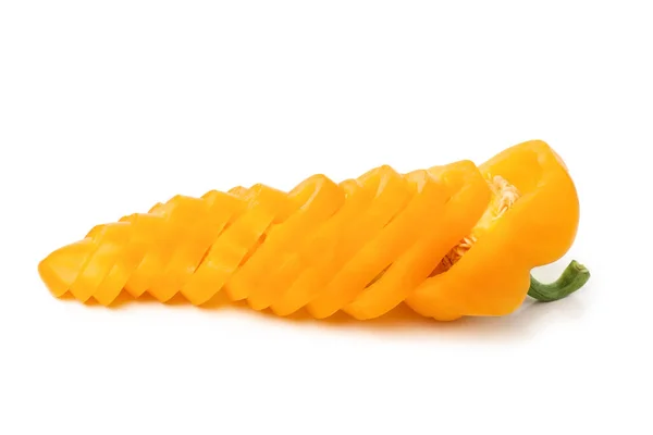 Gesneden Paprika Geïsoleerd Een Witte Achtergrond — Stockfoto