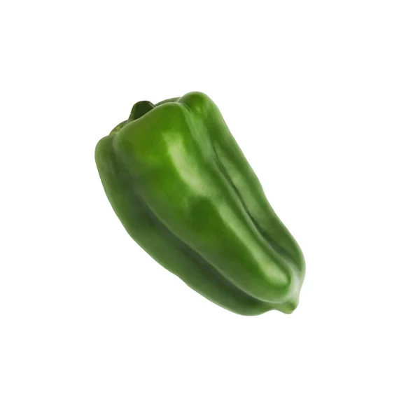 Groene Paprika Zoete Capsicum Paprika Geïsoleerd Witte Achtergrond Eén Hele — Stockfoto