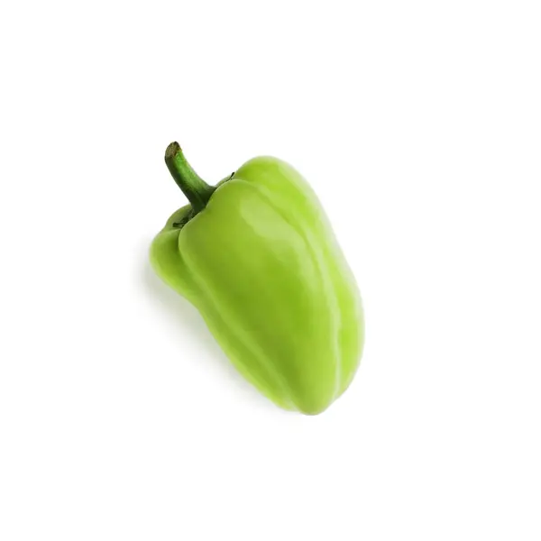 Groene Paprika Zoete Capsicum Paprika Geïsoleerd Witte Achtergrond Een Hele — Stockfoto